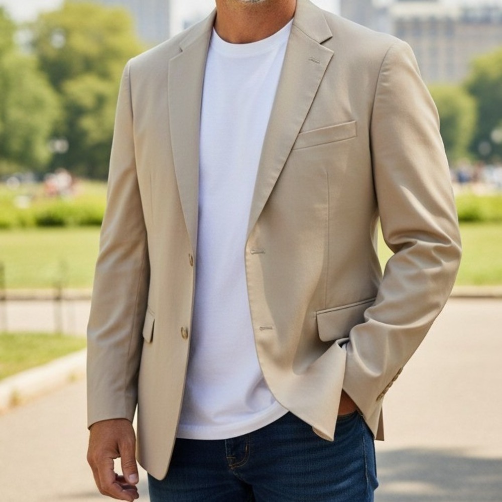 Ralph Lauren Blazer Men 46L Tan Fair Wool Sport Coat Dillard's 2-Button Jacket